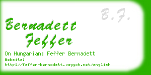 bernadett feffer business card